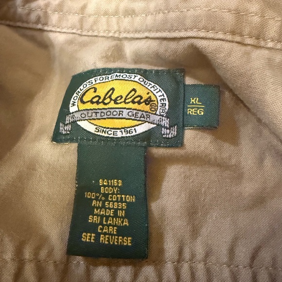 Cabela's Tan shooting, outdoorsman shirt - Picture 7 of 7